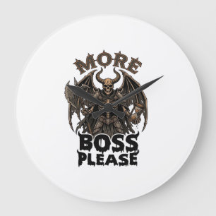 Grande Horloge Ronde Plus de Boss S'il Vous Plaît Halloween Démon Squel