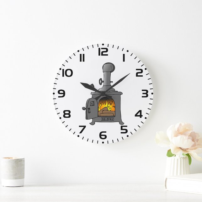 Grande Horloge Ronde Poêle à bois (Créateur téléchargé)