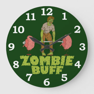 Grande Horloge Ronde Poids de bouffée zombie amusant