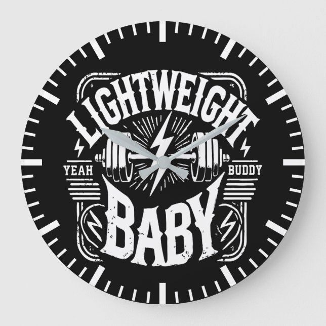 Grande Horloge Ronde Poids léger bébé - Bodybuilding Gym Motivational (Recto)