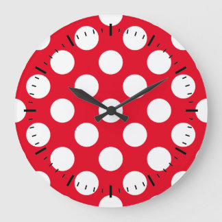 Grande Horloge Ronde Point blanc rouge