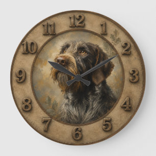 Grande Horloge Ronde Pointer à poil dur allemand
