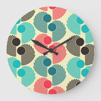 Grande Horloge Ronde Points colorés : motif abstrait sans soudure.