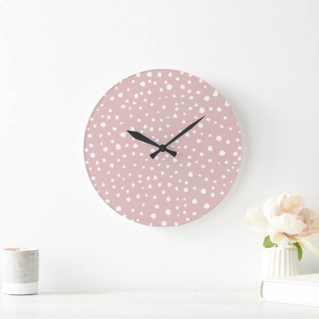 Grande Horloge Ronde Points Dalmatiens Rose, Points Dalmatiens, Impress (Maison)