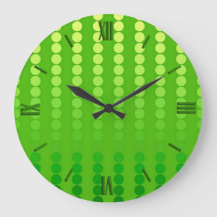 Grande Horloge Ronde Points de satin - nuances de vert de chaux