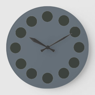 Grande Horloge Ronde Points noirs minimalistes sur couleur personnalisé