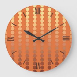 Grande Horloge Ronde Points satinés - rouille et or