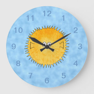 Grande Horloge Ronde Poissons de porc-épic