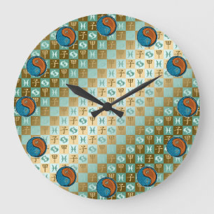 Grande Horloge Ronde Poissons & Rat de bois 