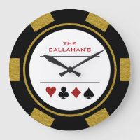 Poker Chip Man Cave Noir et Or