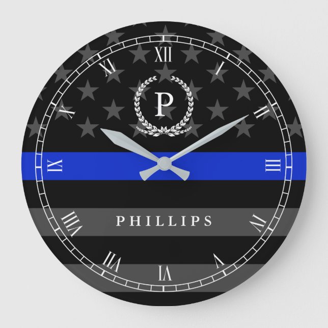 Grande Horloge Ronde Police Styled American Flag monogram (Recto)