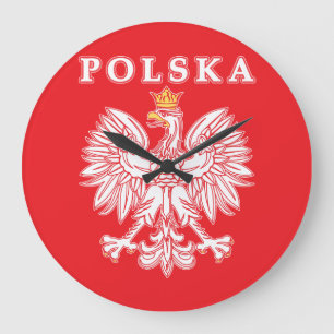 Grande Horloge Ronde Polska Avec Aigle Rouge Polonais