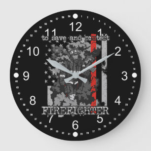 Grande Horloge Ronde Pompier à sauver et protéger