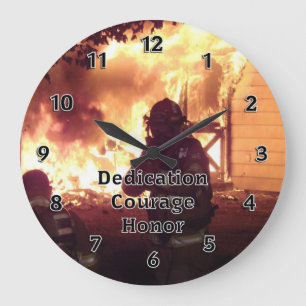 Grande Horloge Ronde Pompier Dedication Courage Honneur