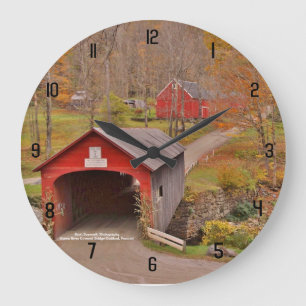 Grande Horloge Ronde Pont couvert de la rivière Green au Vermont