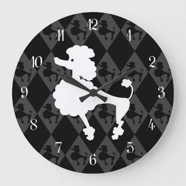 Grande Horloge Ronde Poodle rétro (Recto)