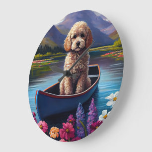 Grande Horloge Ronde Poodle sur une pagaie : une aventure Pittoresque