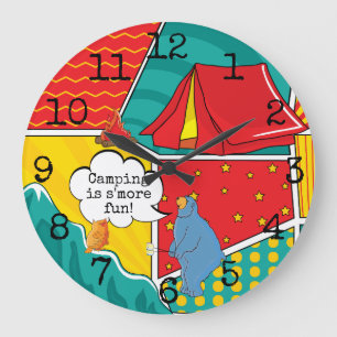Grande Horloge ronde "Pop Art Camp"