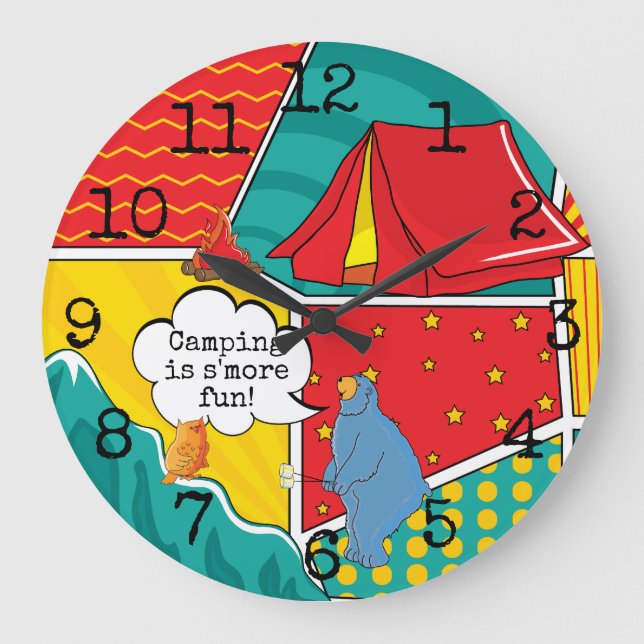 Grande Horloge ronde "Pop Art Camp" (Recto)