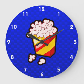 Grande Horloge Ronde Popcorn bleu