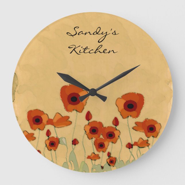 Grande Horloge Ronde Poppy Kitchen Clock (Recto)