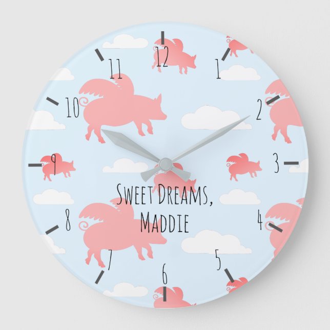 Grande Horloge Ronde Porcs volants lunaires (Recto)