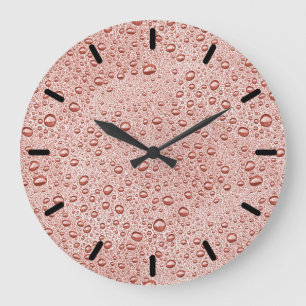 Grande Horloge Ronde Poser des gouttelettes d'eau orange