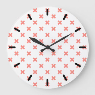 Grande Horloge Ronde Poser les points de croix sur blanc