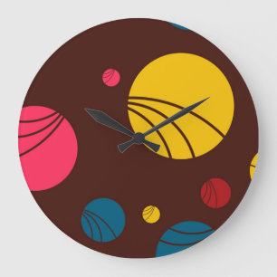 Grande Horloge Ronde Positif, ludique, heureux, moderne, cercles cool a