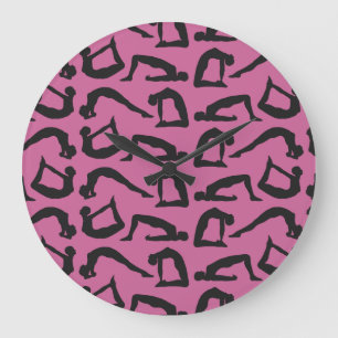 Grande Horloge Ronde Positions de yoga Silhouettes