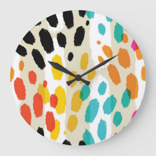 Grande Horloge Ronde Poster de animal Vintage Motif sans fil