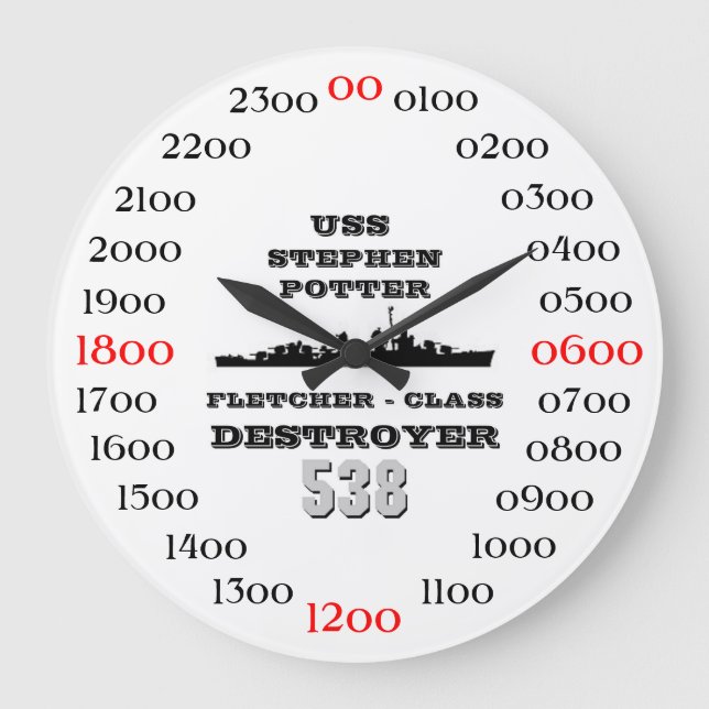 Grande Horloge Ronde Potier d'USS Stephen (DD-538) (Recto)