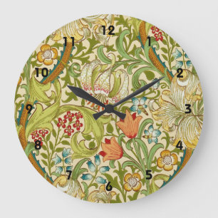 Grande Horloge Ronde Pré-raphate de William Morris Golden Lily Vintage