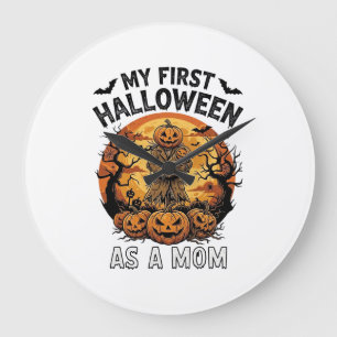 Grande Horloge Ronde Premier Halloween en tant que maman citrouille épo