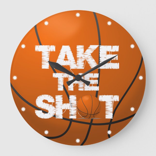 Grande Horloge Ronde Prenez le basket-ball de tir (Recto)
