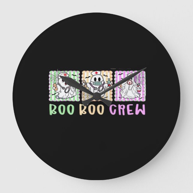 Grande Horloge Ronde Preppy Boo Crew Nurse Halloween Costume femmes Hom (Recto)