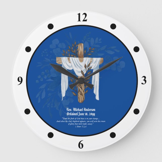 Grande Horloge Ronde Prêtre nouvellement ordonné Pasteur Deacon Ministr (Recto)