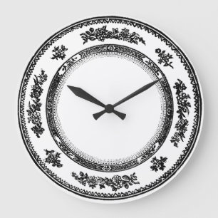 Grande Horloge Ronde pretty vintage black and white china