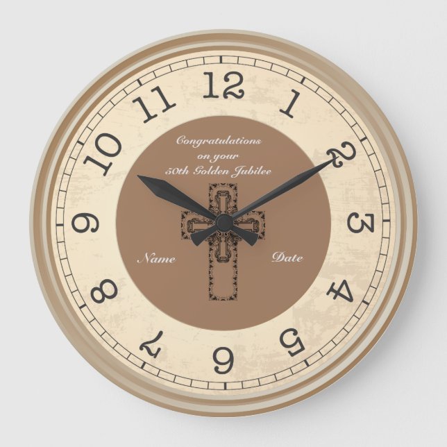 Grande Horloge Ronde Priest Jubilee 25th 50th Commemorative Clock (Recto)
