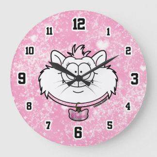 Grande Horloge Ronde Princess Kitty Pink Sparkle Screwball Graphics
