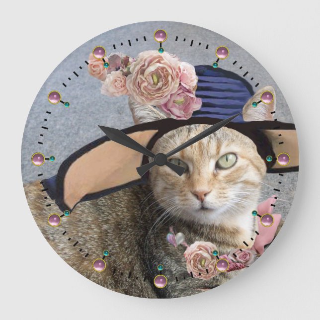 GRANDE HORLOGE RONDE PRINCESS TATUS /ELEGANT CAT, GRAND DIVA CASQUETTE  (Recto)