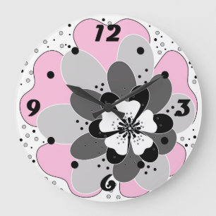 Grande Horloge Ronde Printemps rose