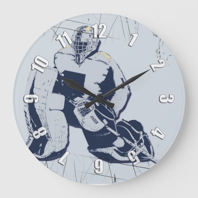 Grande Horloge Ronde Pro Goalie - gardien de but de hockey sur glace (Recto)