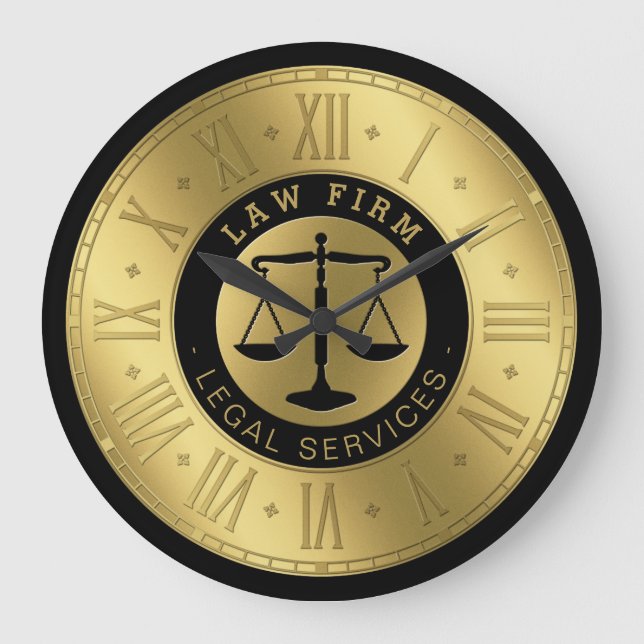 Grande Horloge Ronde Procureur | Scales d'or de la justice (Recto)
