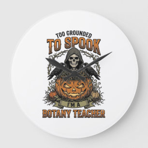 Grande Horloge Ronde Professeur de botanique Halloween Gravure vintage