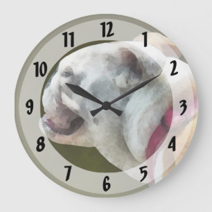 Grande Horloge Ronde Profil Bulldog anglais