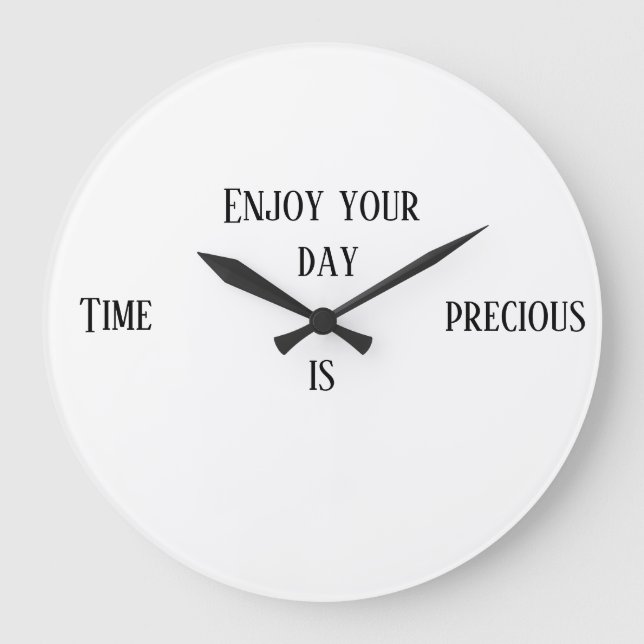 Grande Horloge Ronde Profitez de votre journée précieuse (Recto)