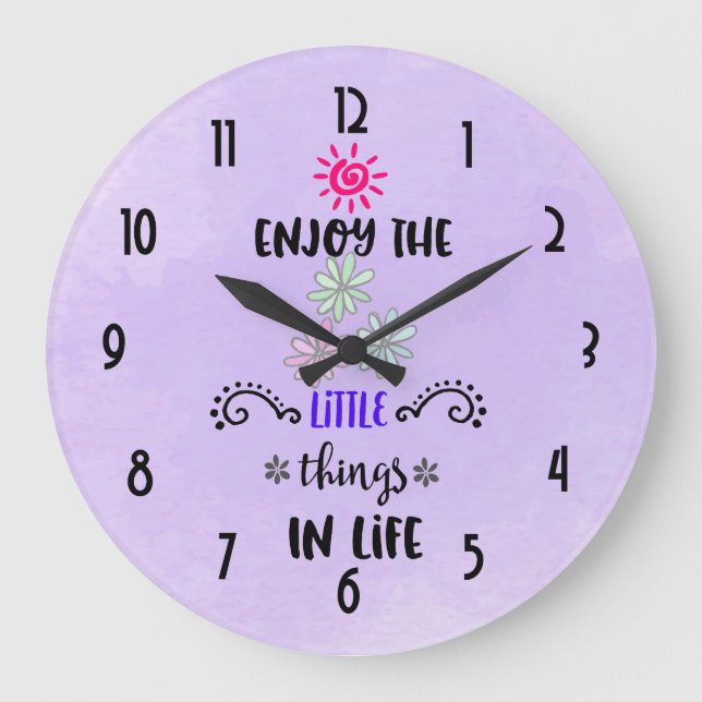 Grande Horloge Ronde Profitez Des Petites Choses Dans La Citation De La (Recto)