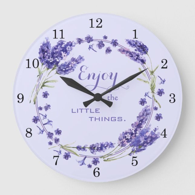 Grande Horloge Ronde Profitez des petites choses Lilac Floral Wreath (Recto)