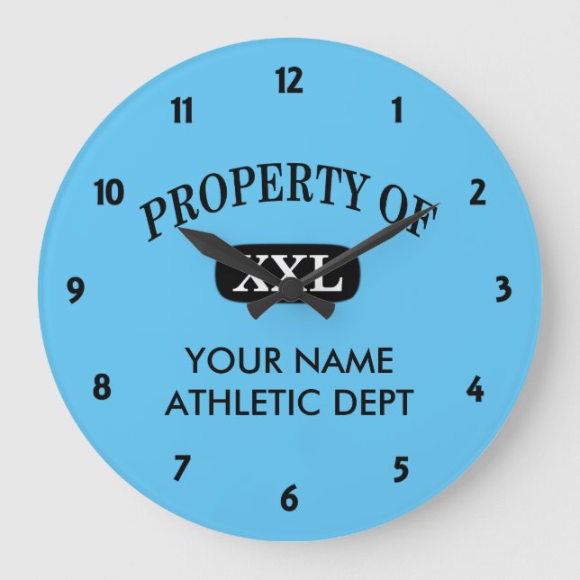 Grande Horloge Ronde Propriété de XXL Votre nom (Recto)